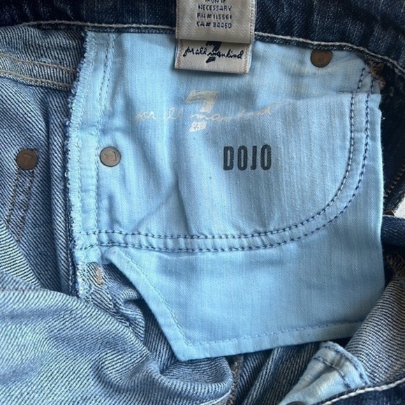 7 For All Mankind Dojo Jeans Size 24 Womens Denim Bermuda Shorts 7FAMK Cotton - Picture 12 of 12